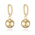 Beaded Huggie Earrings with Globe Drop