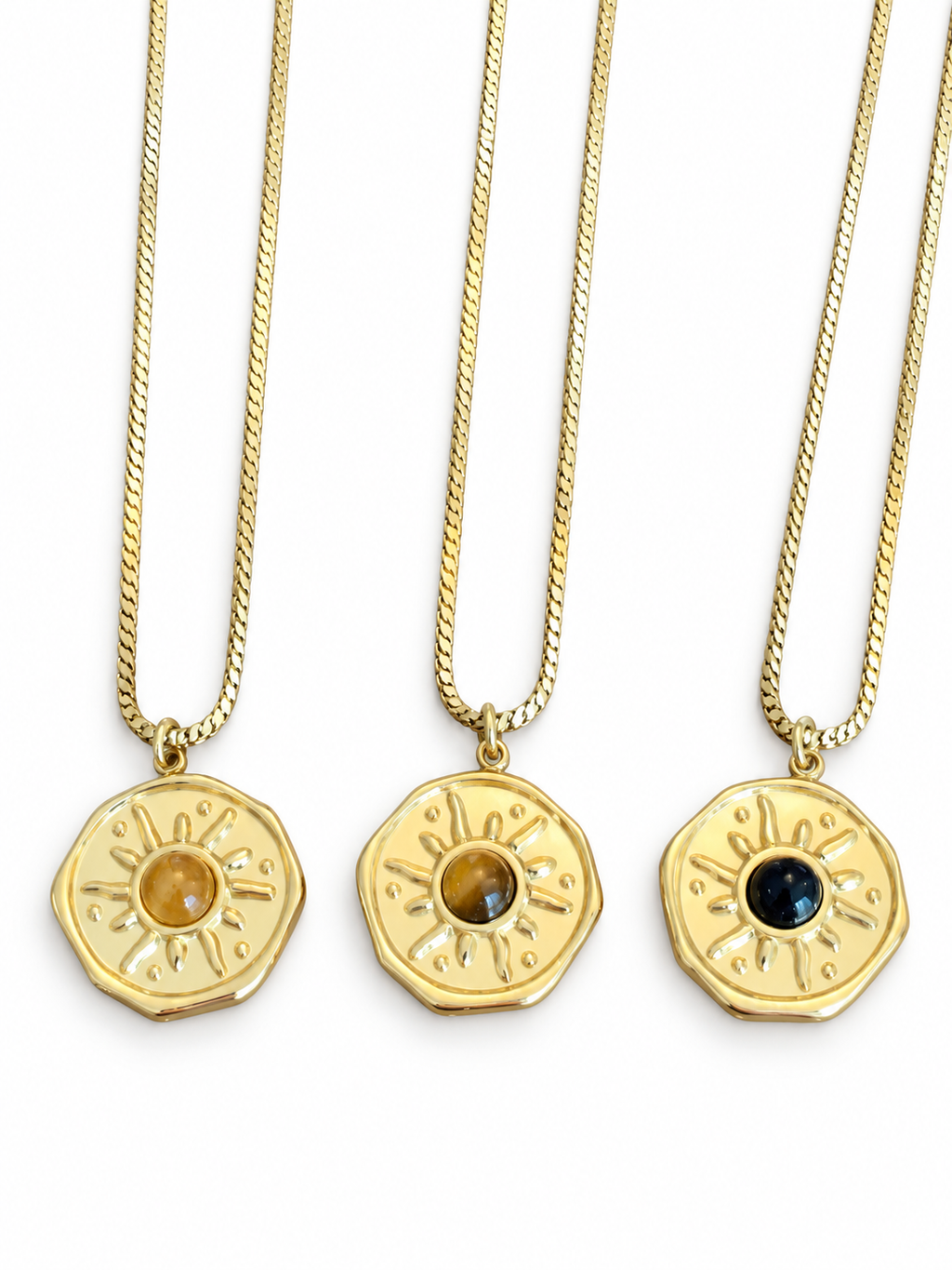 Sunburst Tiger’s Eye Gold Plated Necklace