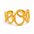 Oval Link Adjustable Ring 18K PVD Gold Plated