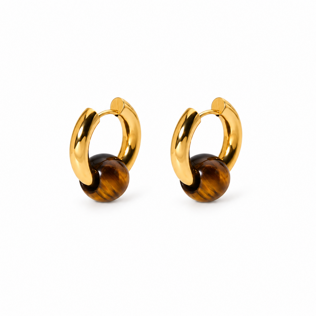 Tiger’s Eye Beaded Earrings