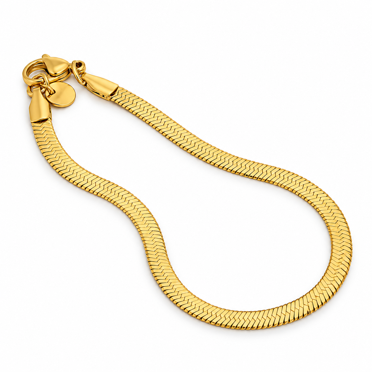 Herringbone 18K Gold PVD Plated Bracelet
