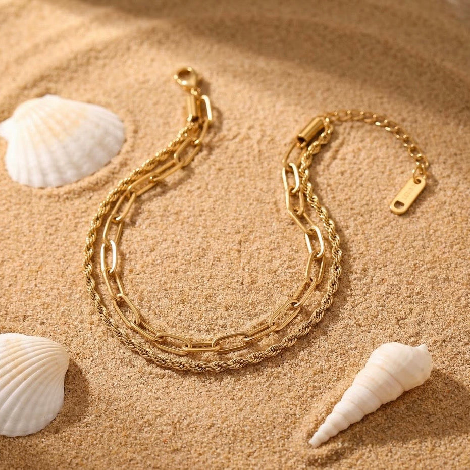 Double Layered Chain Anklet