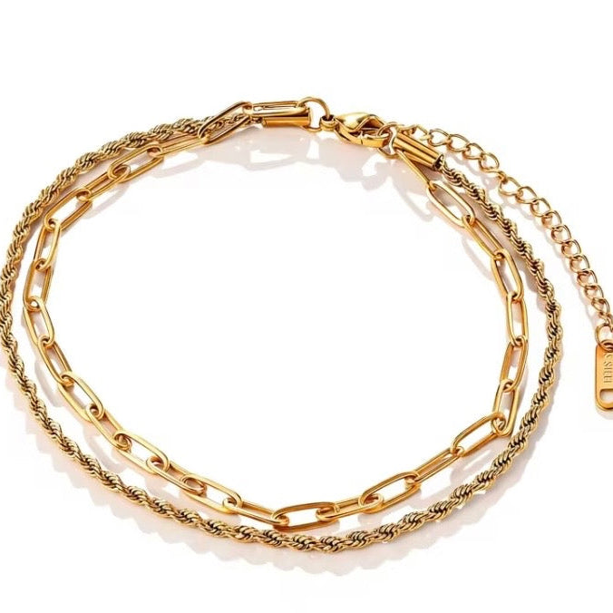 Double Layered Chain Anklet