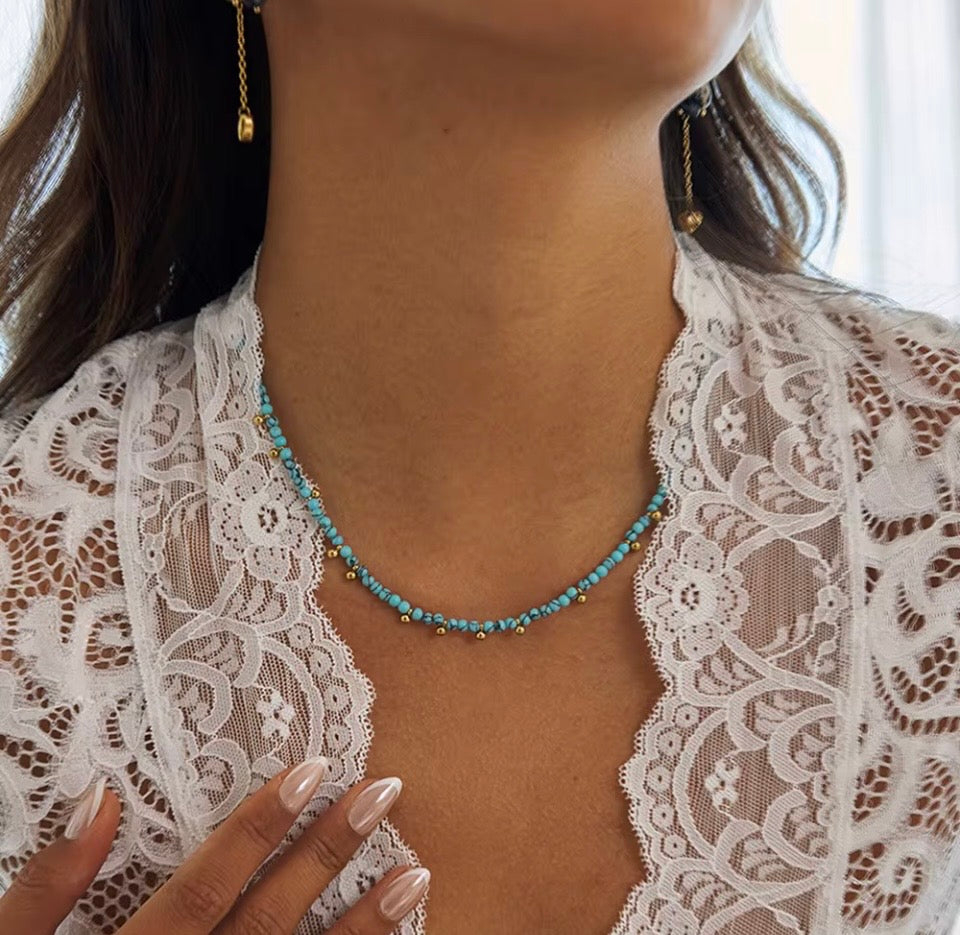 Handmade Beaded Turquoise Necklace