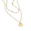 18k Gold Plated Double Layer Disc Necklace