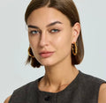 Chunky Hammer Design Hoop Earrings