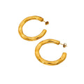 Chunky Hammer Design Hoop Earrings