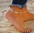 18k Gold Herringbone Link Anklet