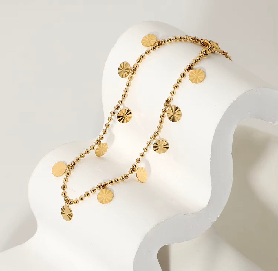 Disc Waterfall Charm Anklet