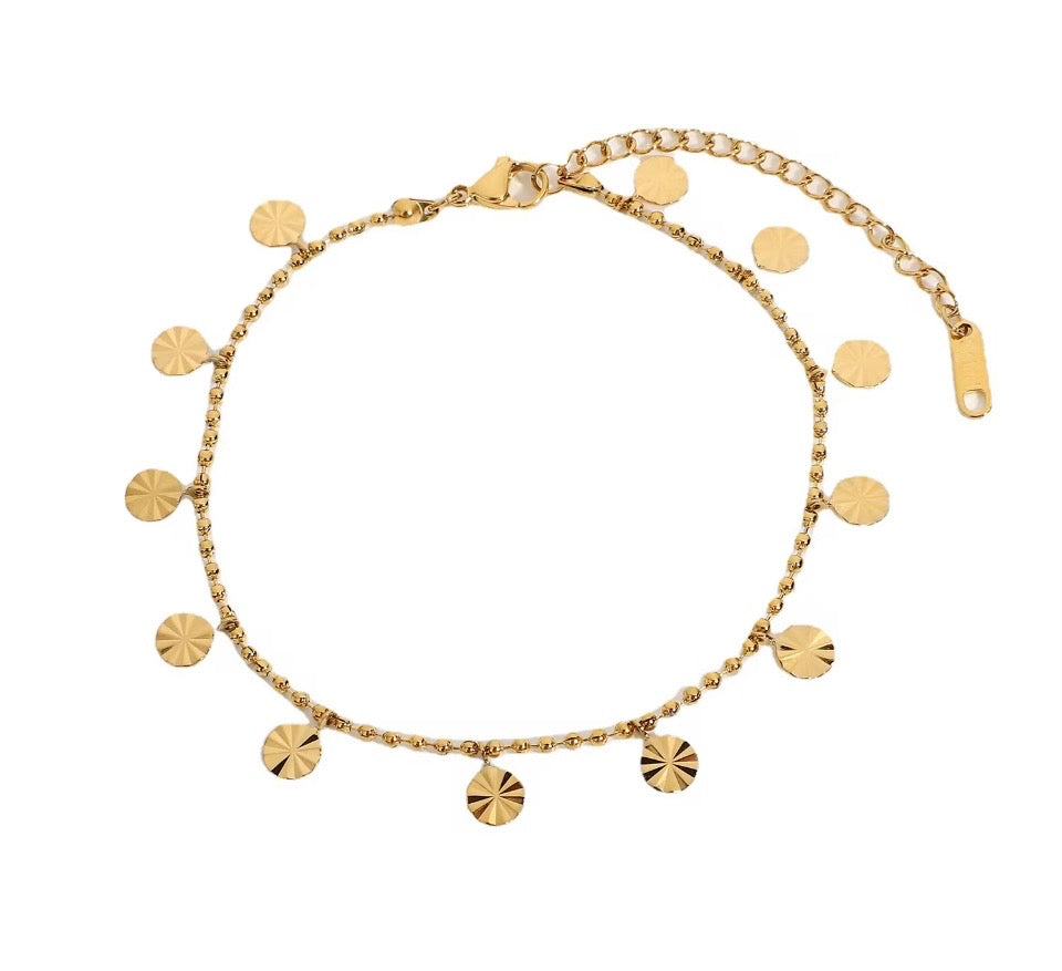 Disc Waterfall Charm Anklet