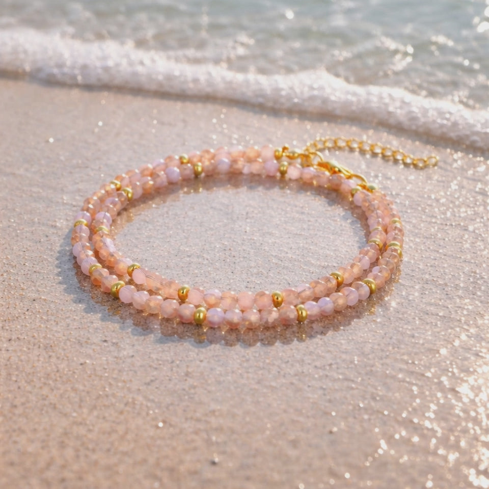 ROSE QUARTZ BEADED NECKLACE