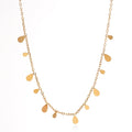 Dainty Water-Drop Necklace with Disc Charms